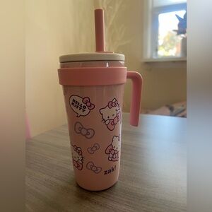 Zak! Designs Hello Kitty Pink Kids Cup with Straw